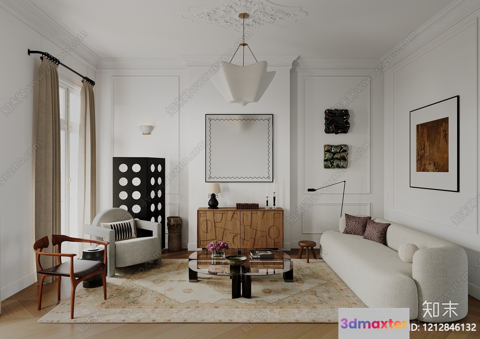 Modern Living Room 3D Model - 9533 - VRAY Render