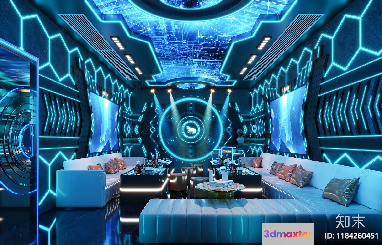 A Futuristic Room 3D Model - 2135 - VRAY Render