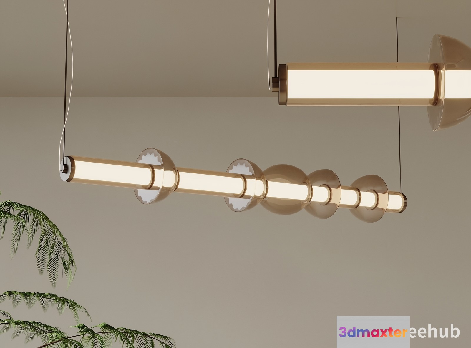 Gold Light Fixture 3D Model - 22174 - VRAY Render