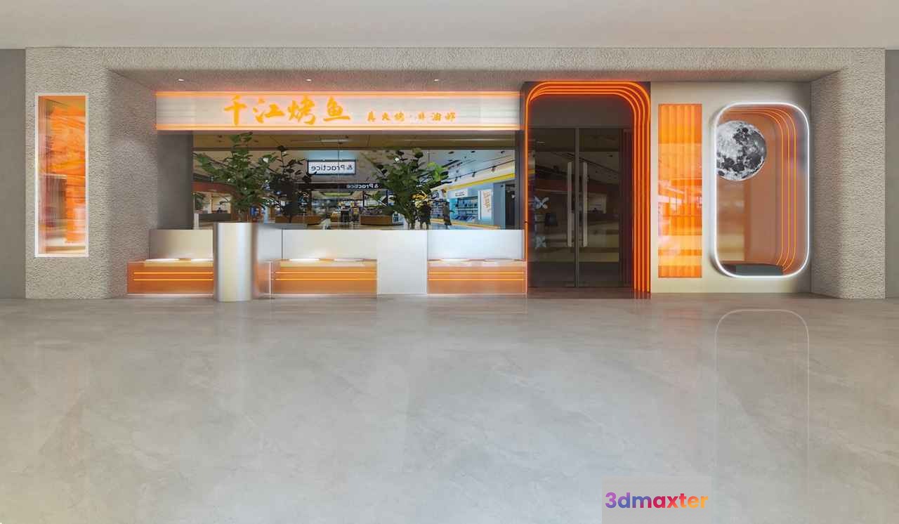 Modern Storefront 3D Model - 13991 - VRAY Render