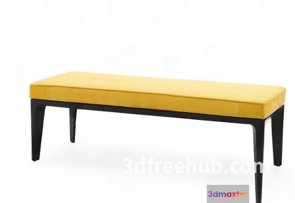 Black And Yellow Bench 3D Model - 229 - VRAY Render