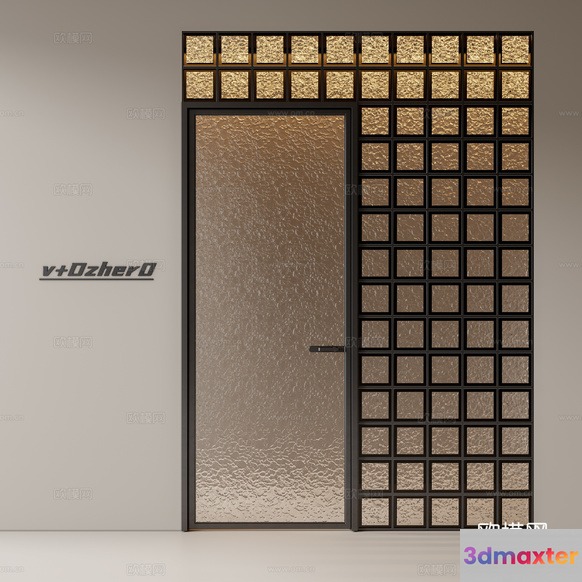 Modern Glass Door 3D Model - 14648 - VRAY Render