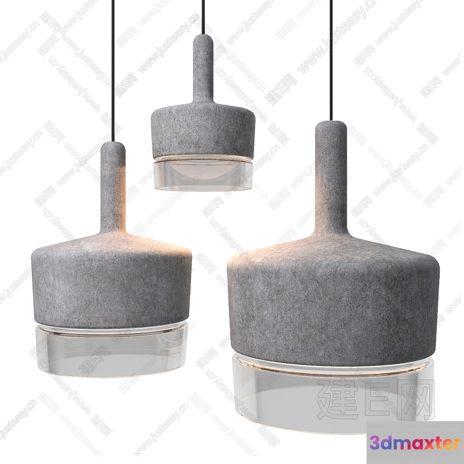 Gray Hanging Light Fixtures 3D Model - 3306 - VRAY Render