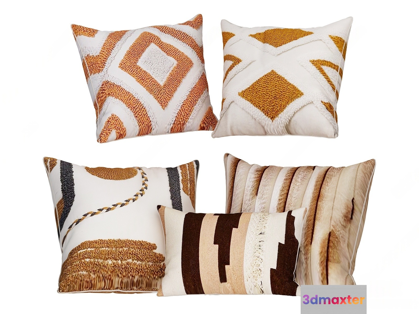 Bohemian Throw Pillows 3D Model - 12405 - VRAY Render