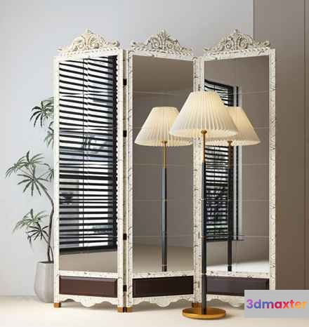 White Floor Lamp 3D Model - 3719 - VRAY Render