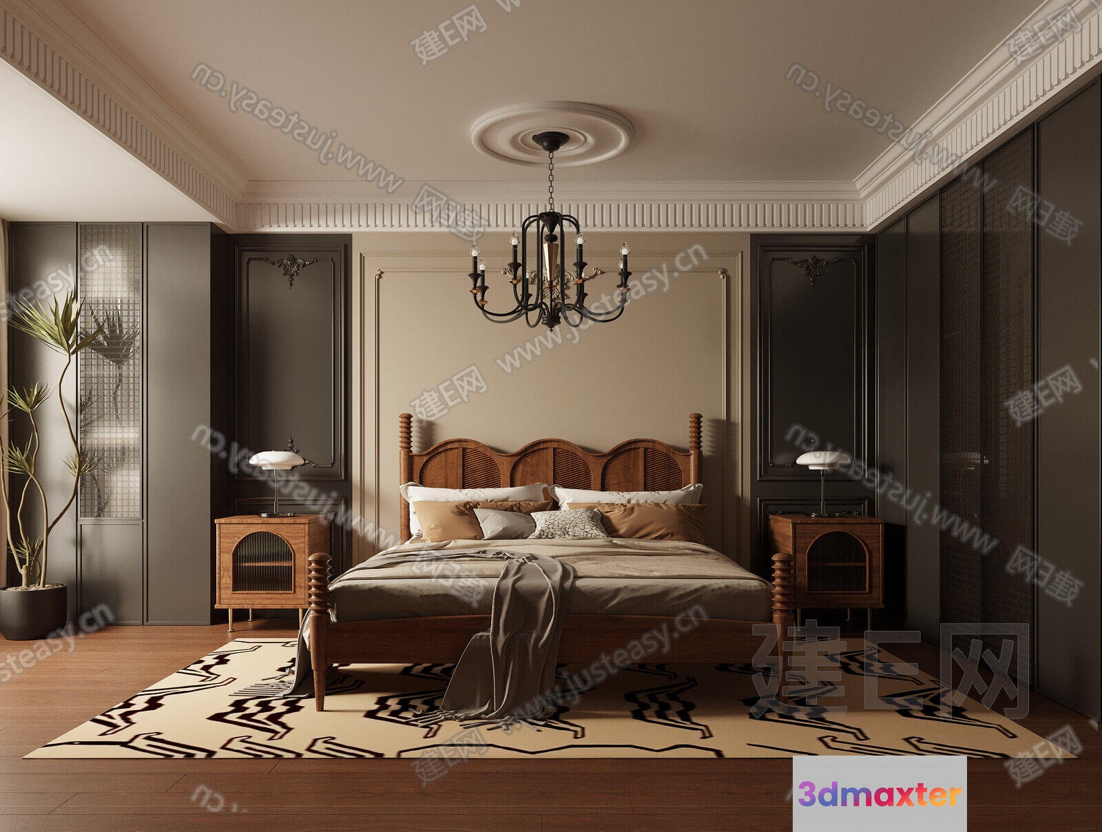 Cozy Bedroom 3D Model - 13653 - VRAY Render