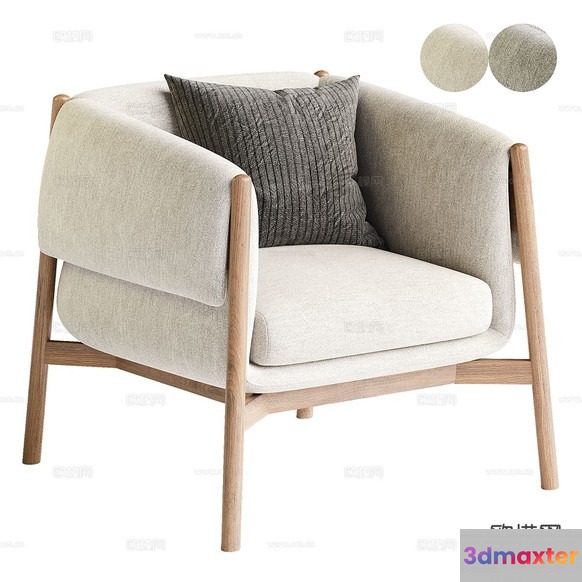 Modern Light-Colored Chair 3D Model - 7649 - CORONA Render