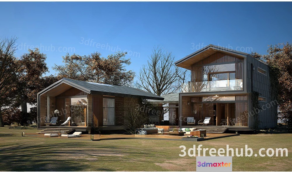 Modern 3D Model Of A House 3D Model - 18708 - VRAY Render