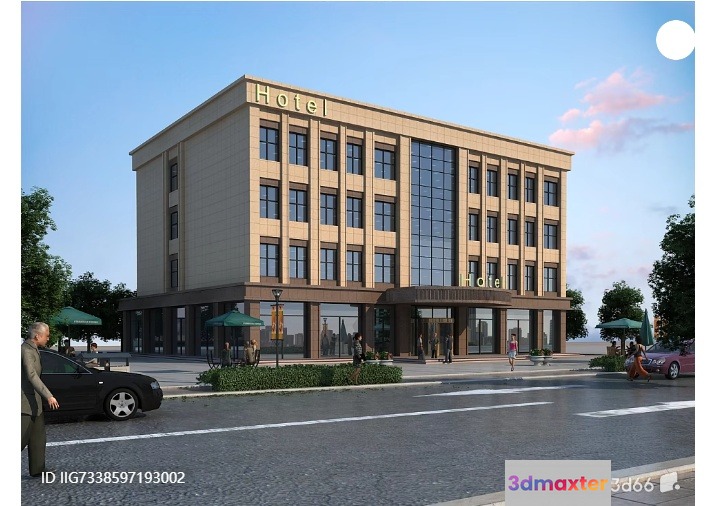 A Hotel Building 3D Model - 15970 - VRAY Render