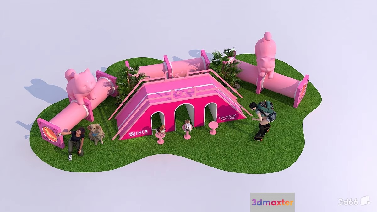 A Pink Playground 3D Model - 19042 - VRAY Render