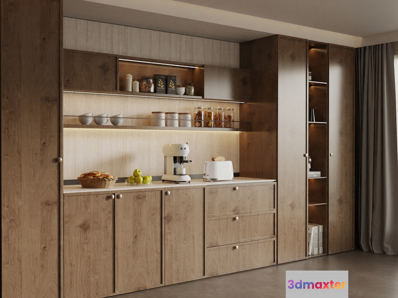Modern Kitchen Cabinetry 3D Model - 10489 - VRAY Render