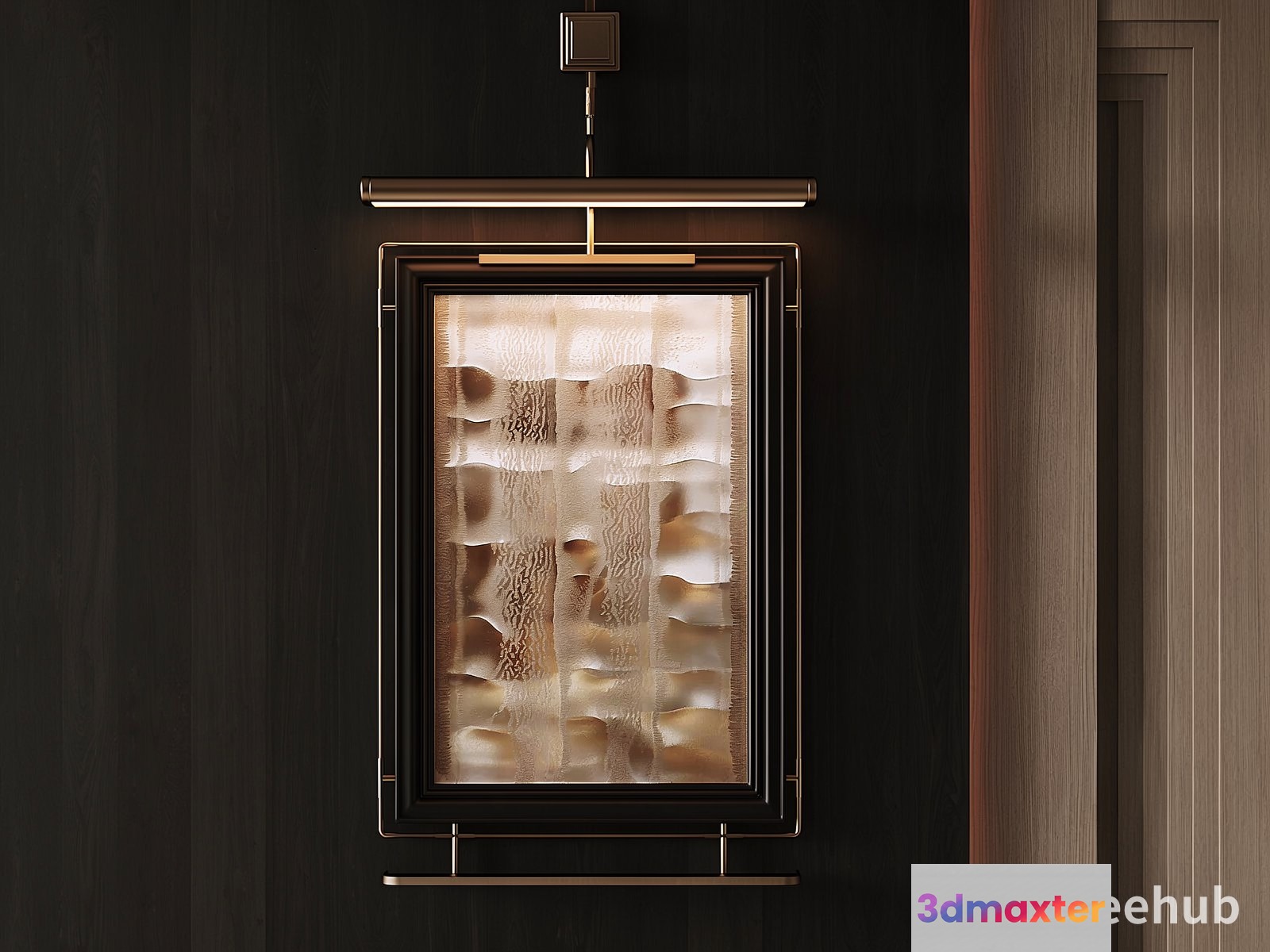 A Light Fixture With A Glass Panel 3D Model - 22936 - VRAY Render
