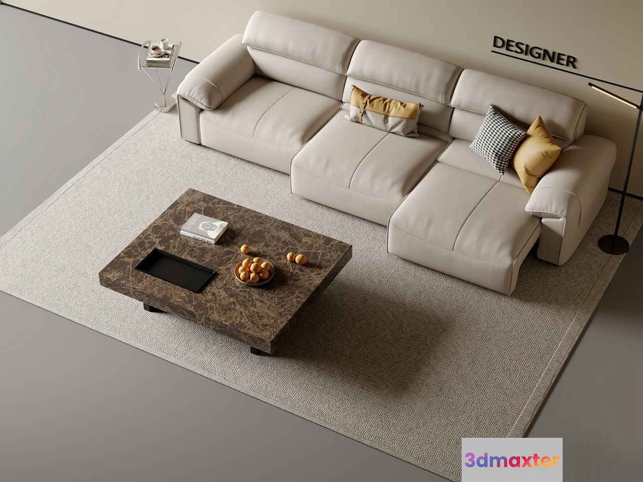 Modern Living Room 3D Model - 8400 - VRAY Render