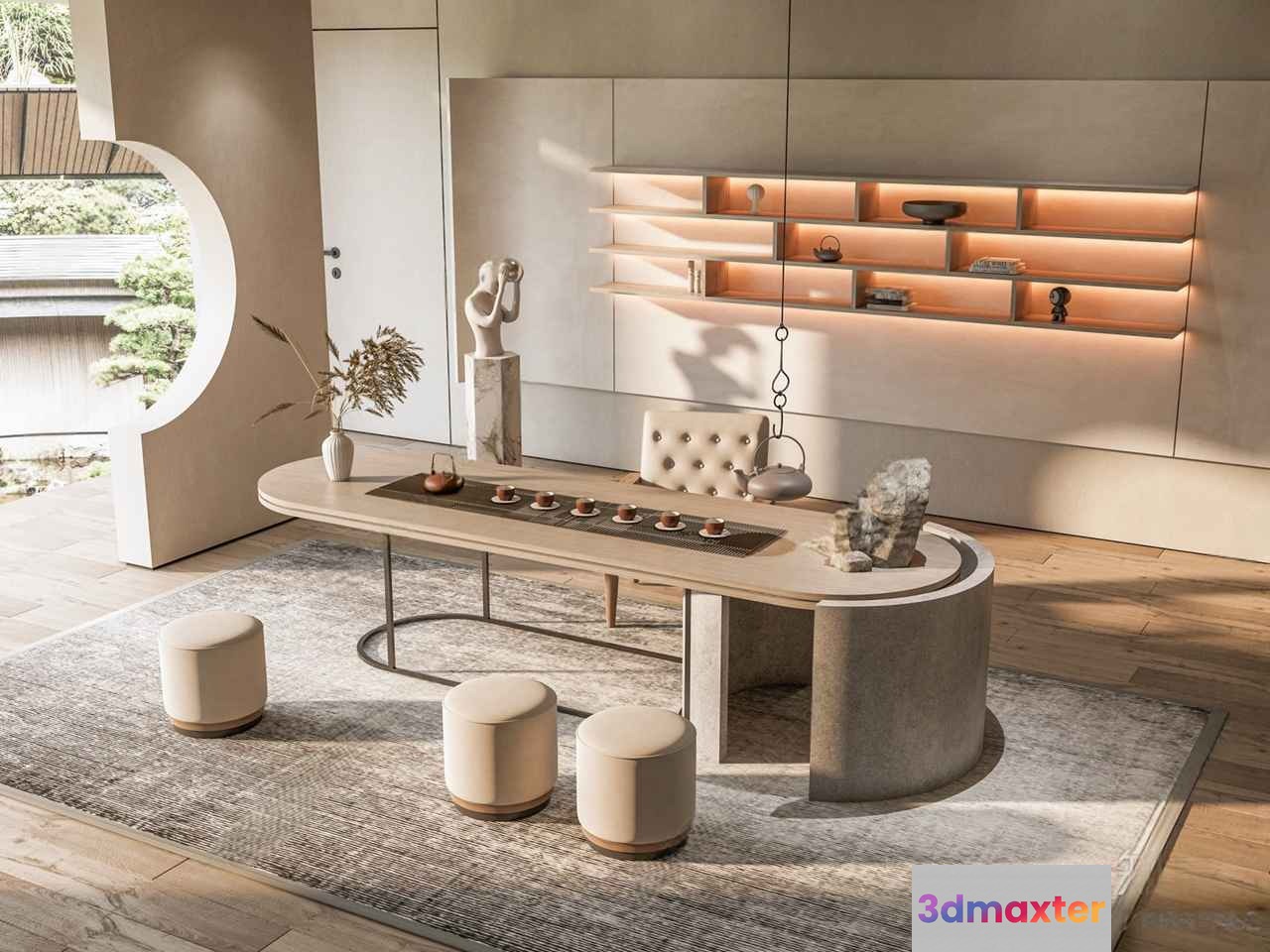 Modern Minimalist Office 3D Model - 2568 - VRAY Render