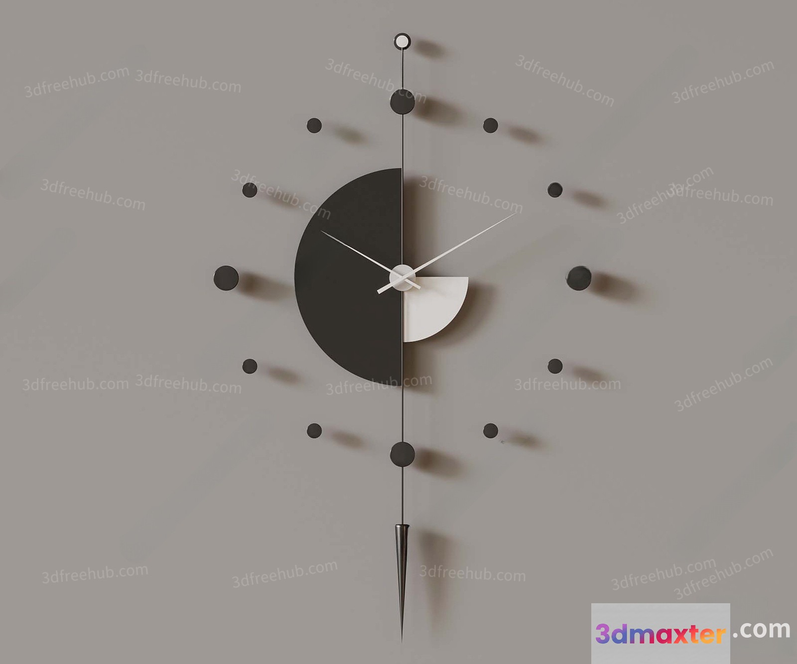 Modern Clock Design 3D Model - 22603 - VRAY Render