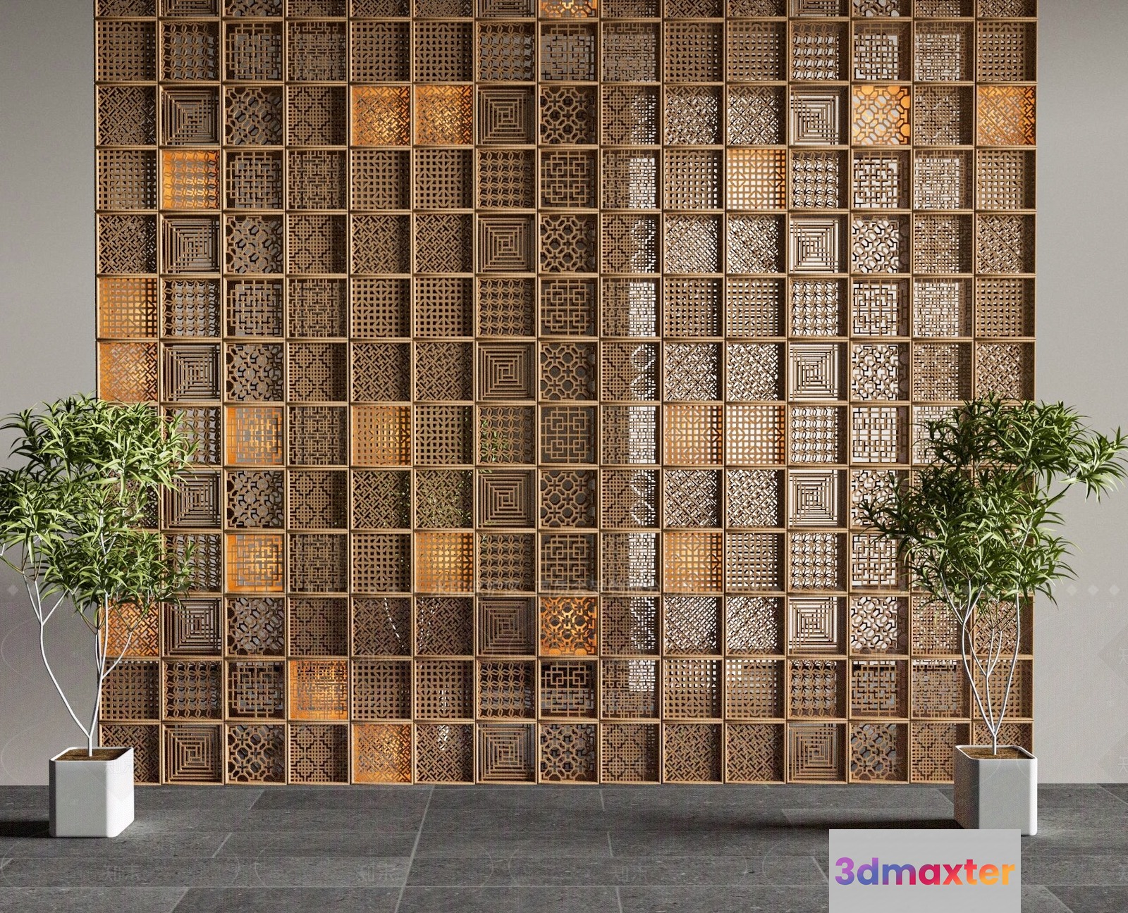 A Decorative Wall 3D Model - 8410 - VRAY Render