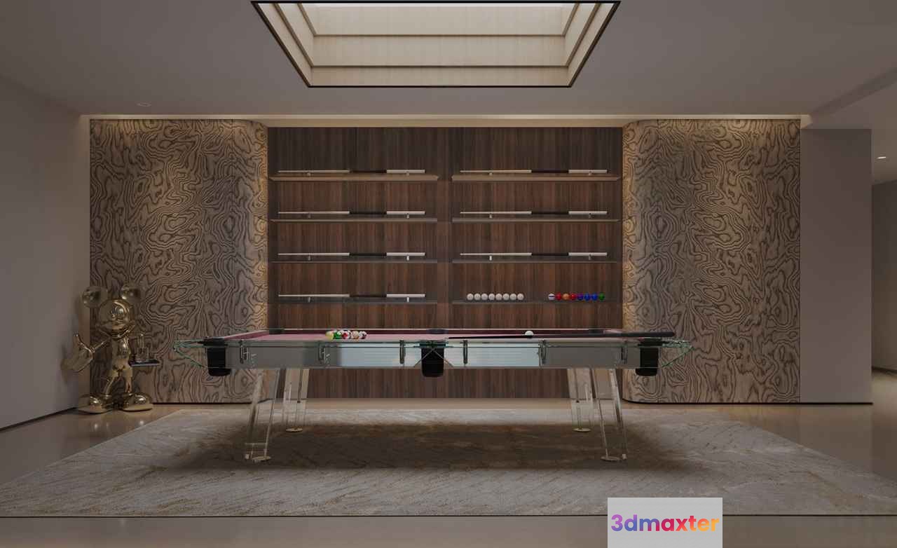 Modern Pool Table 3D Model - 16669 - CORONA Render