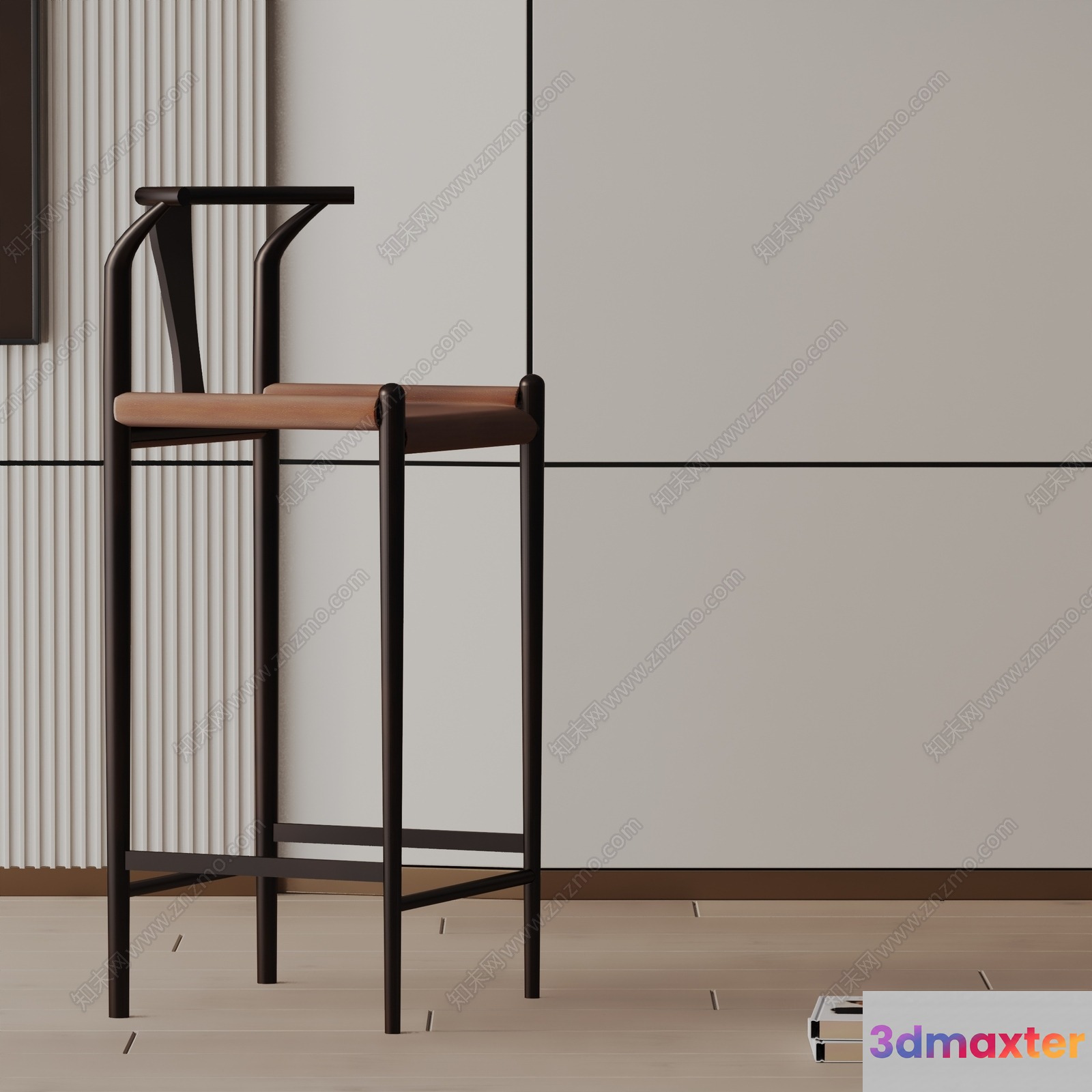 Modern Bar Stool 3D Model - 9683 - VRAY Render