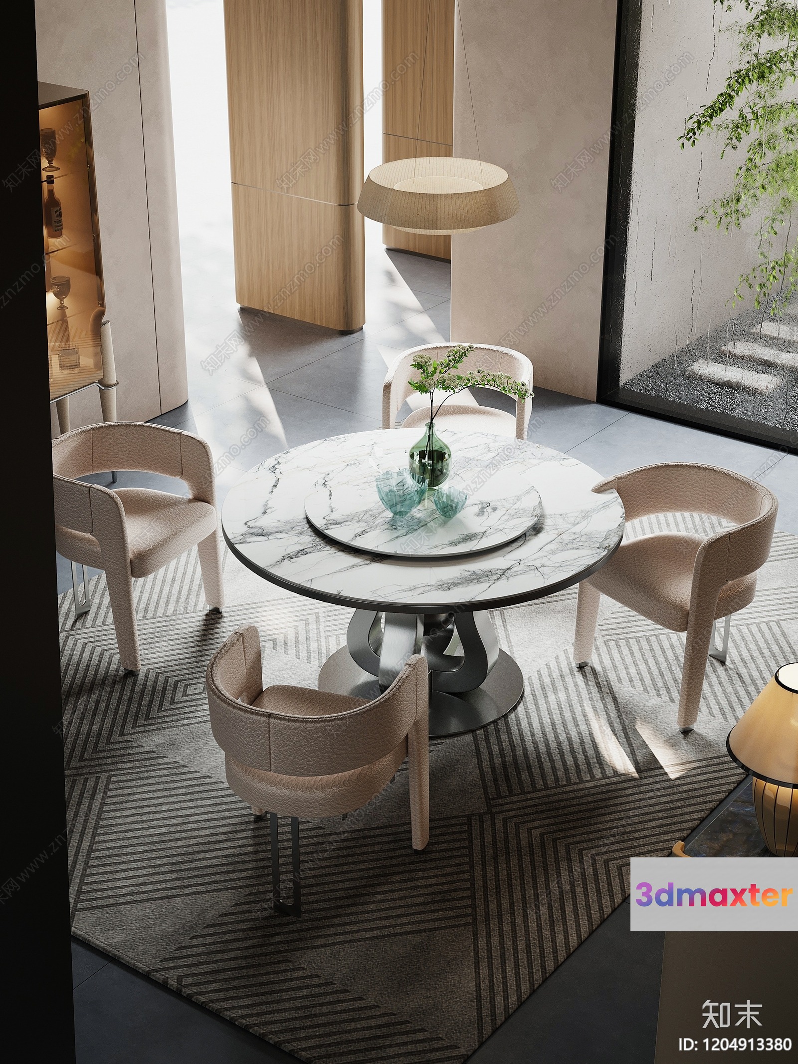 Modern Dining Room 3D Model - 1670 - VRAY Render