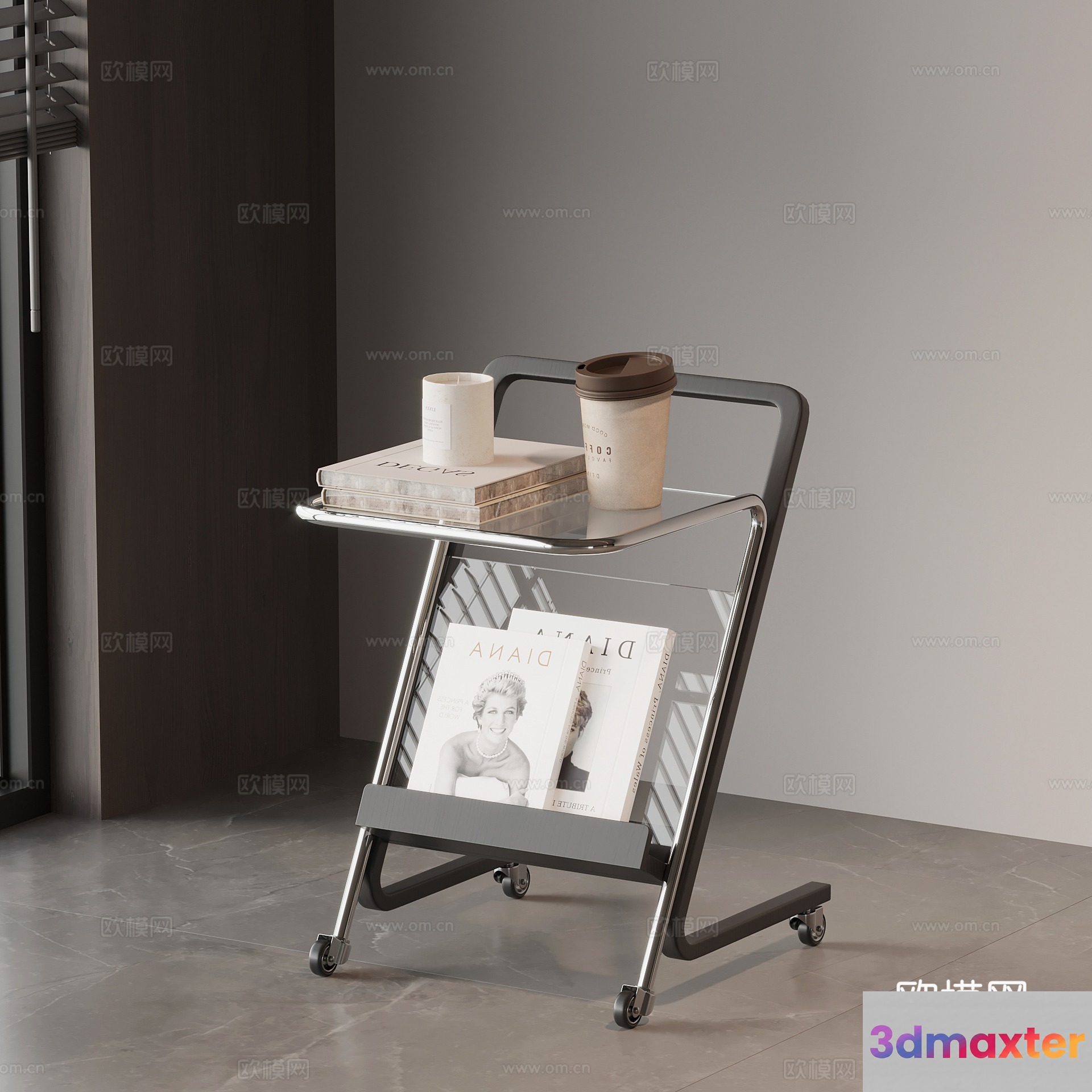 Modern Rolling Cart 3D Model - 12684 - VRAY Render