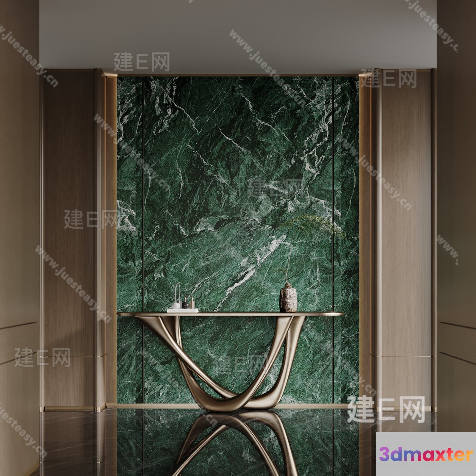Modern Console Table 3D Model - 8588 - VRAY Render