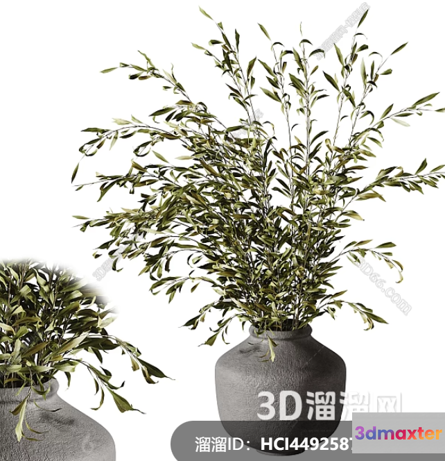 A 3D Rendering Of A Plant In A Vase 3D Model - 15467 - VRAY Render