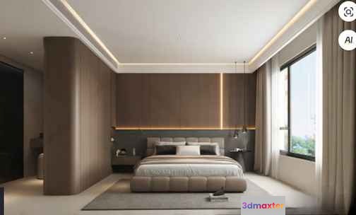 Cozy Modern Bedroom 3D Model - 14511 - VRAY Render