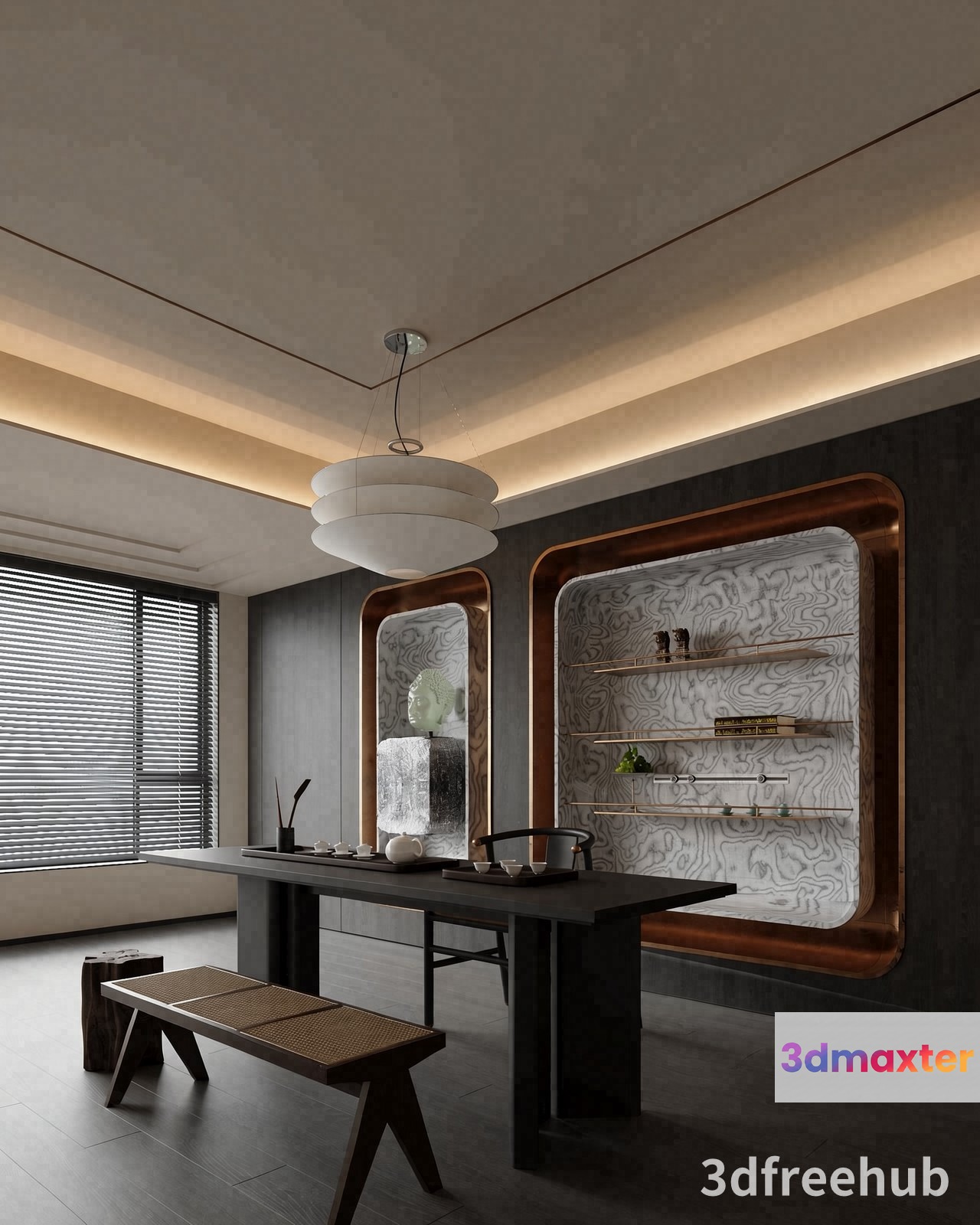 Modern Home Office 3D Model - 21595 - VRAY Render