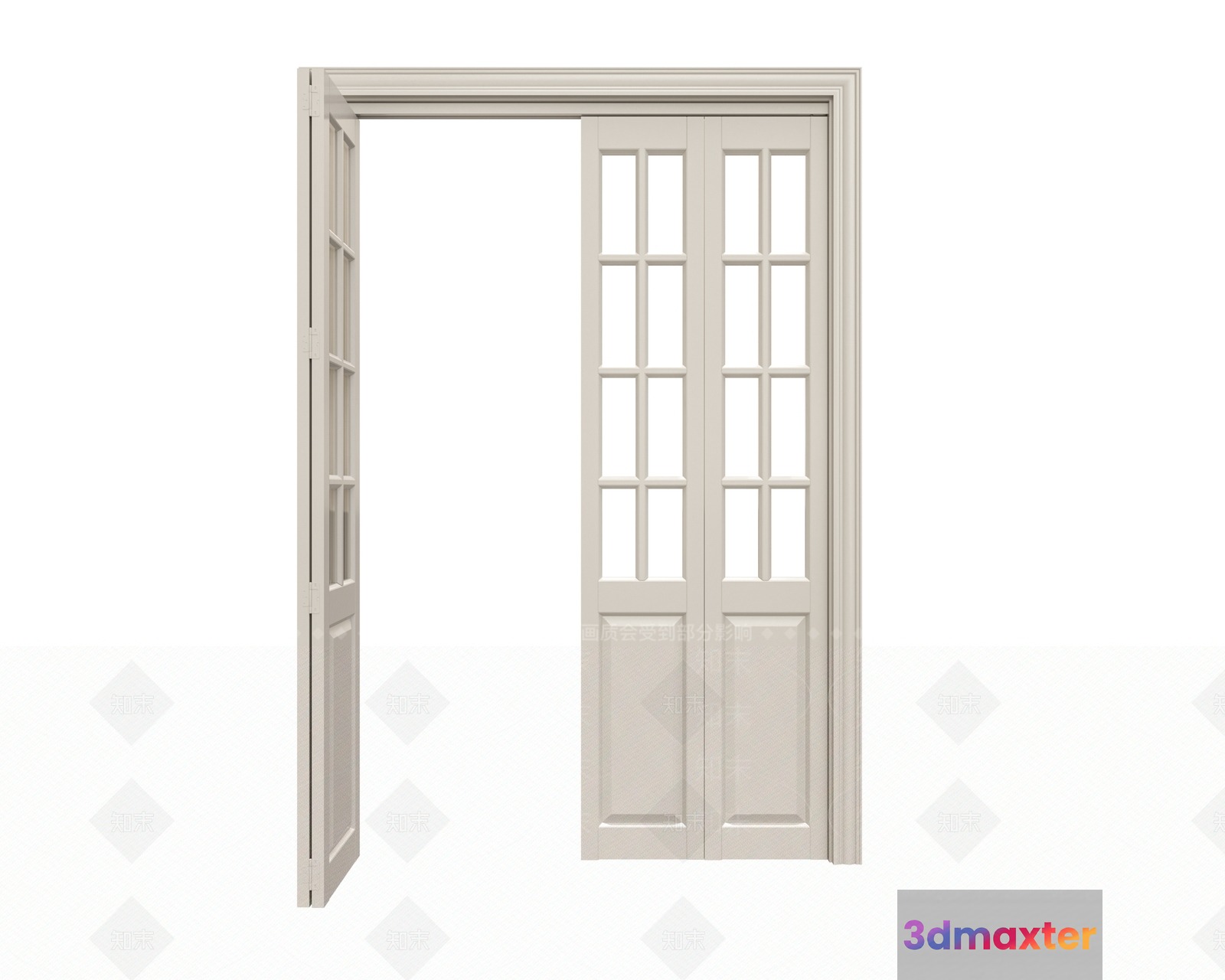White French Doors 3D Model - 2901 - VRAY Render