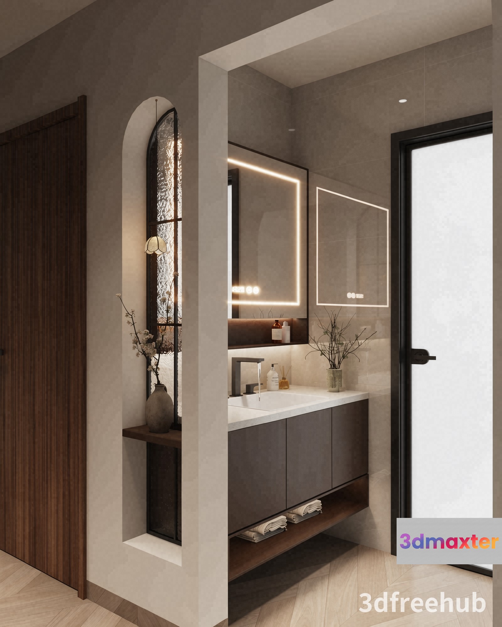 Modern Bathroom 3D Model - 21591 - VRAY Render