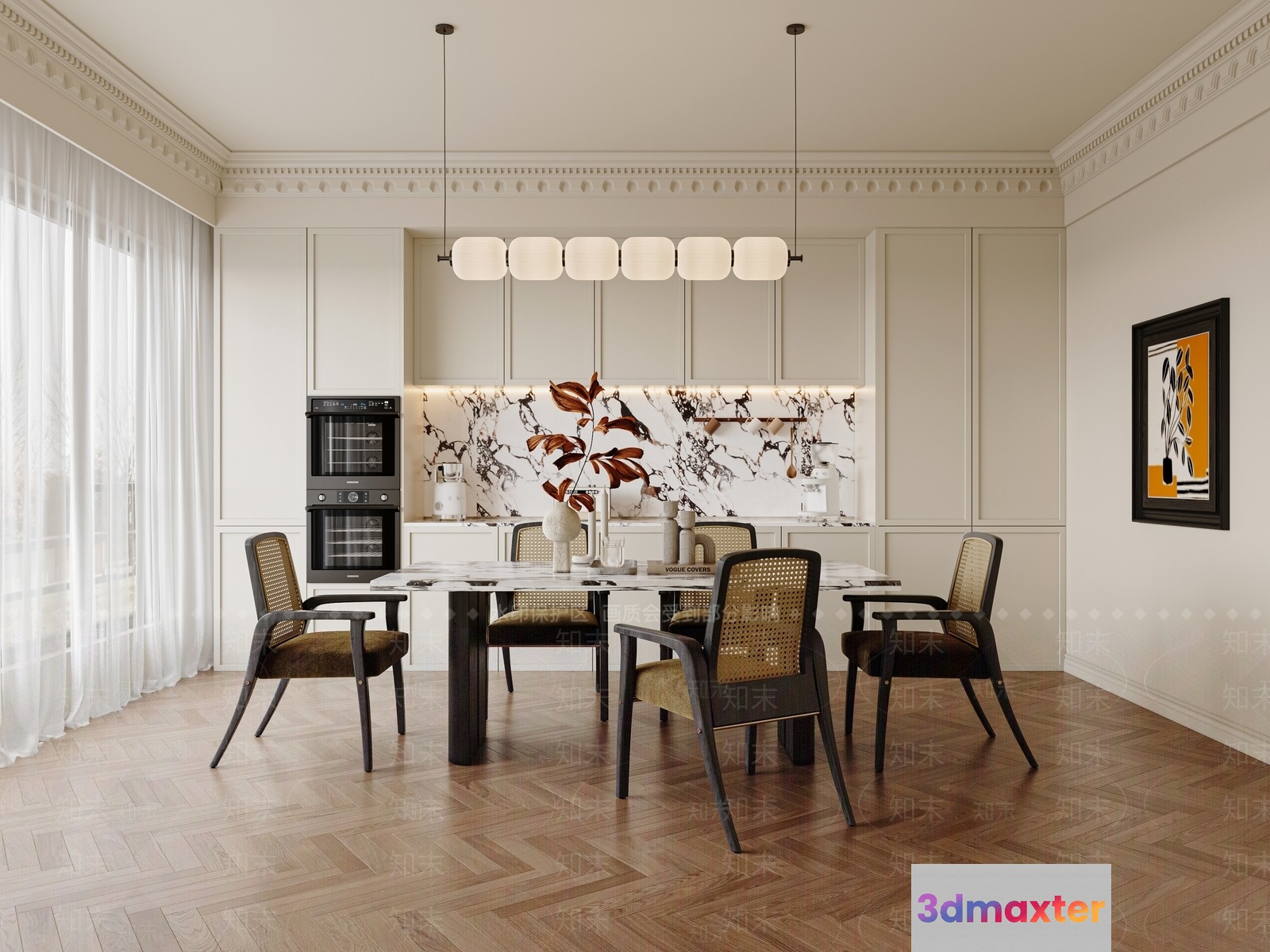 Modern Dining Room 3D Model - 11521 - VRAY Render
