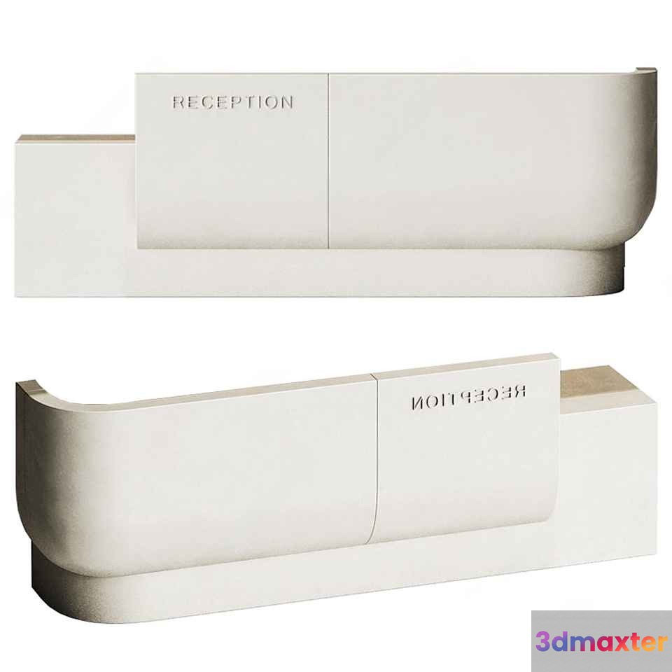 White Reception Desk 3D Model - 22792 - CORONA Render