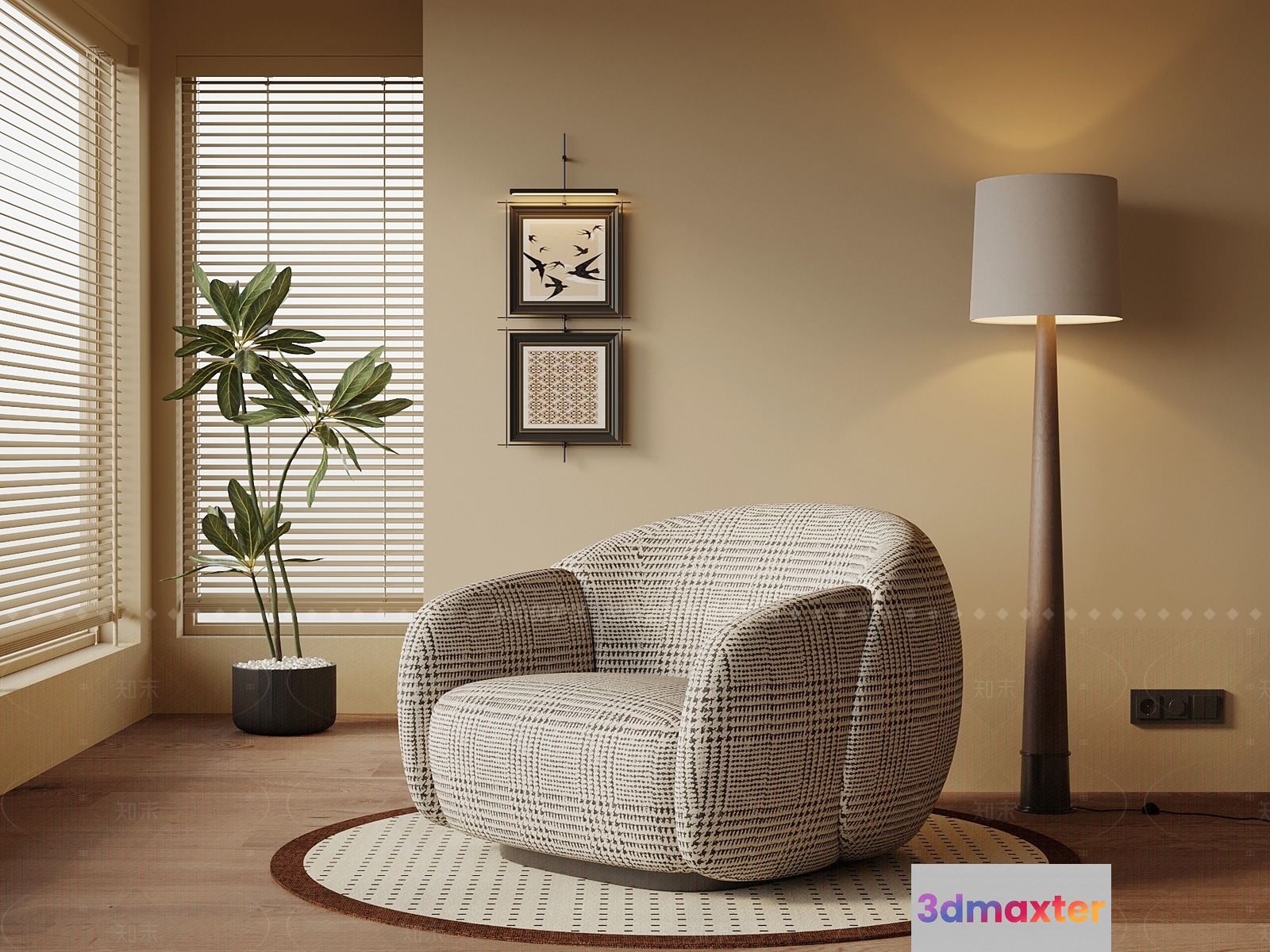 Modern Living Room 3D Model - 3241 - VRAY Render
