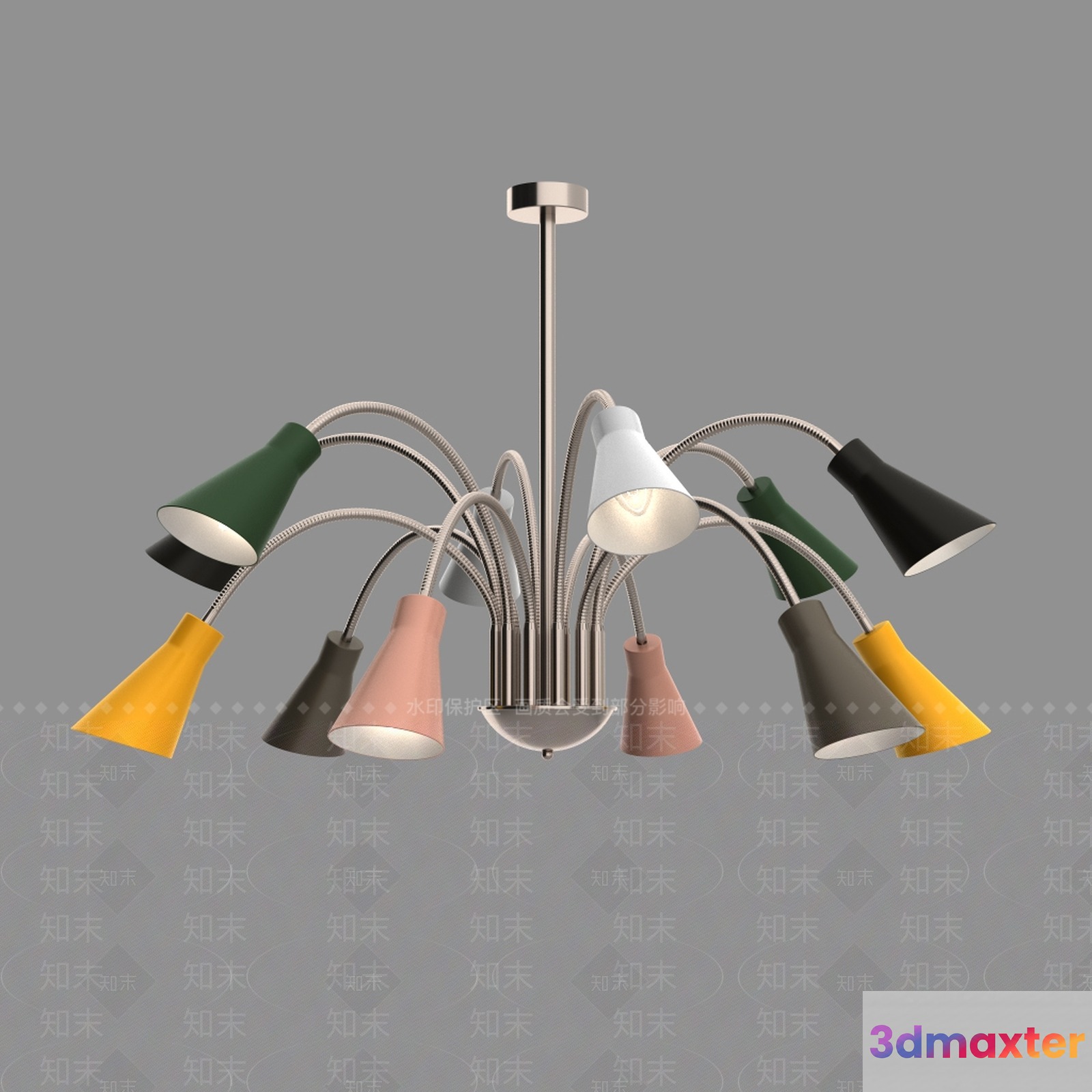 A Multi-Colored Light Fixture 3D Model - 11626 - VRAY Render