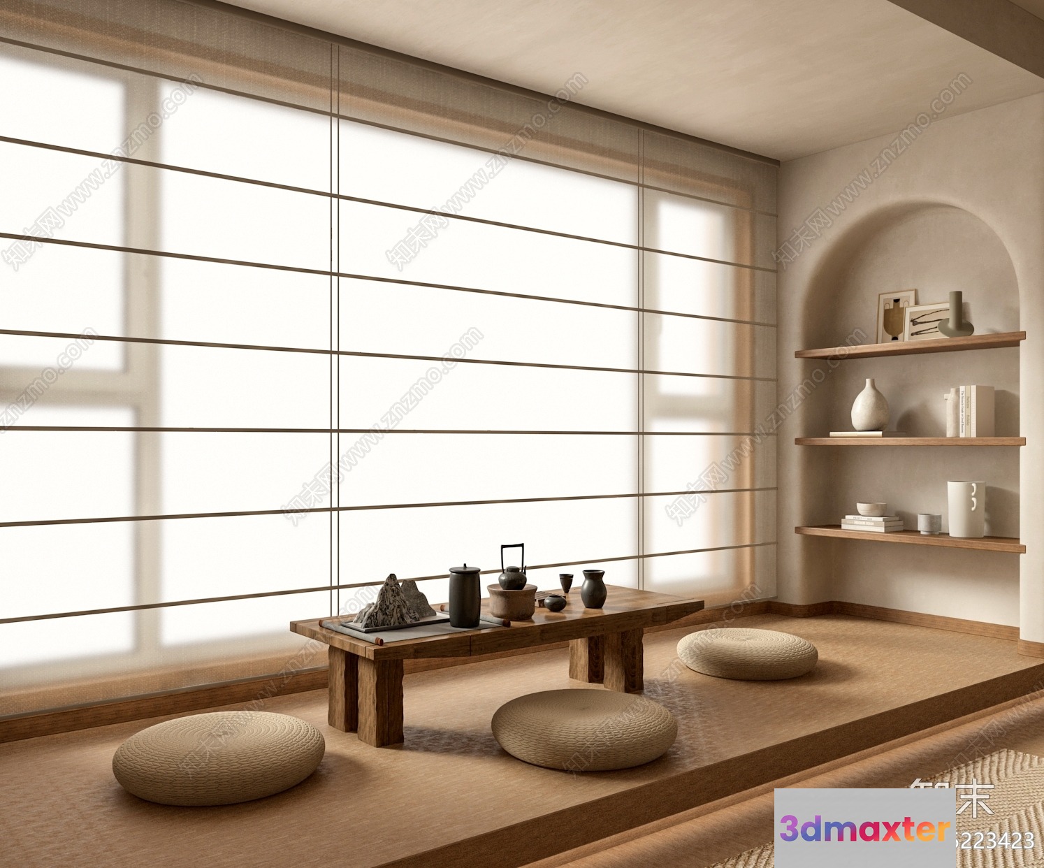 A Minimalist Japanese Room 3D Model - 14666 - VRAY Render