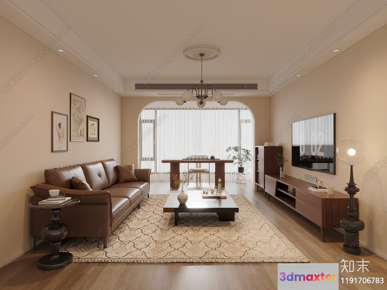 Modern Living Room 3D Model - 9593 - CORONA Render