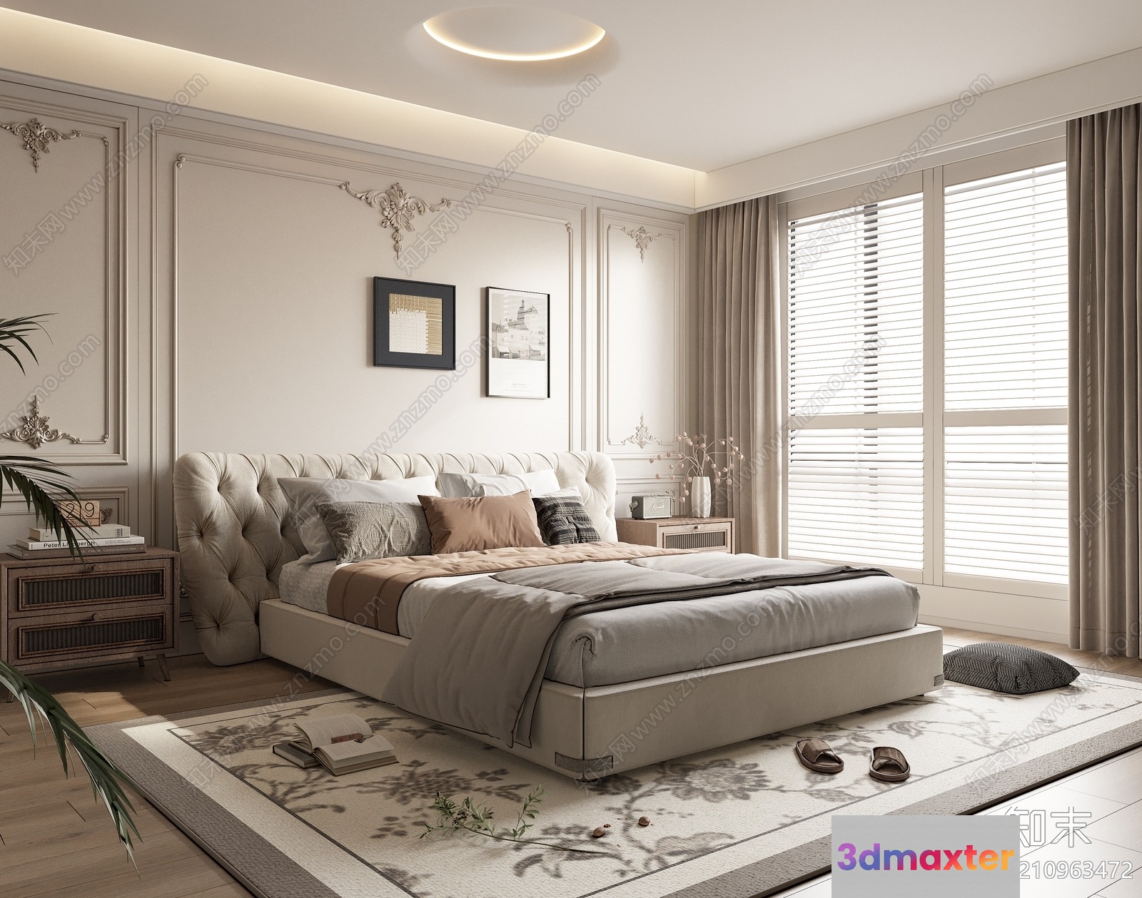 Cozy Bedroom 3D Model - 7162 - VRAY Render