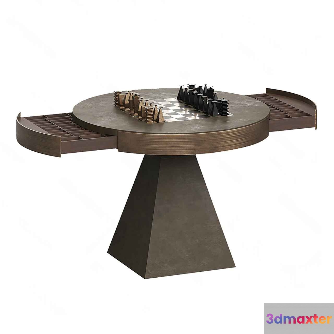 A Round Table With A Chessboard 3D Model - 16164 - CORONA Render