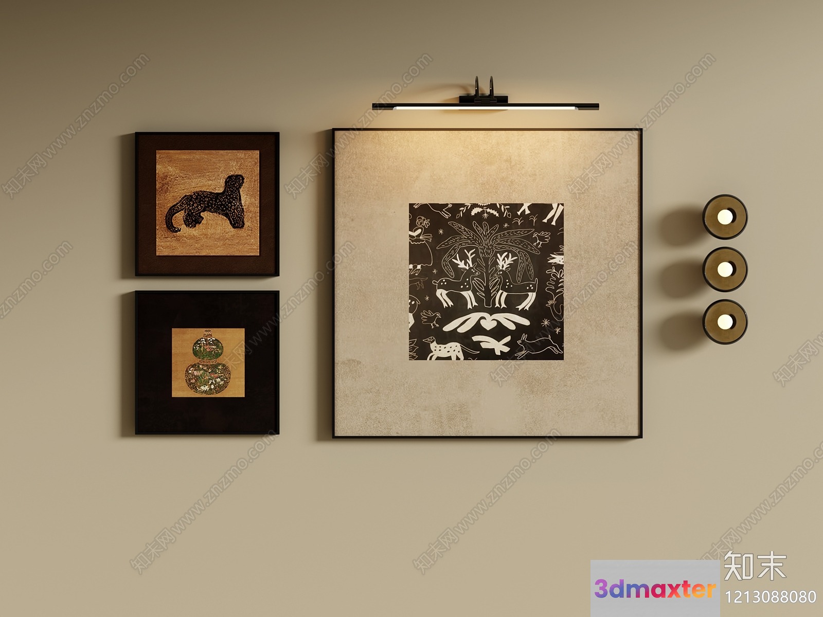 Modern Wall Art 3D Model - 4843 - VRAY Render
