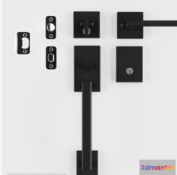 Black Door Hardware 3D Model - 6696 - VRAY Render