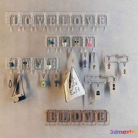Wall-Mounted Organization System 3D Model - 7036 - VRAY Render