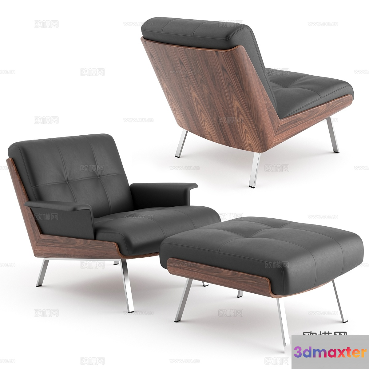 Modern Chair Set 3D Model - 340 - VRAY Render