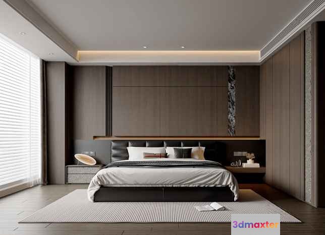 Cozy Modern Bedroom 3D Model - 13846 - CORONA Render
