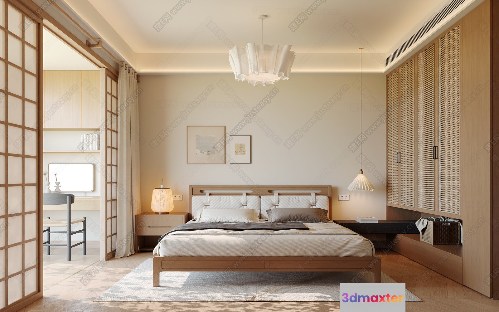 Cozy Bedroom 3D Model - 1913 - VRAY Render