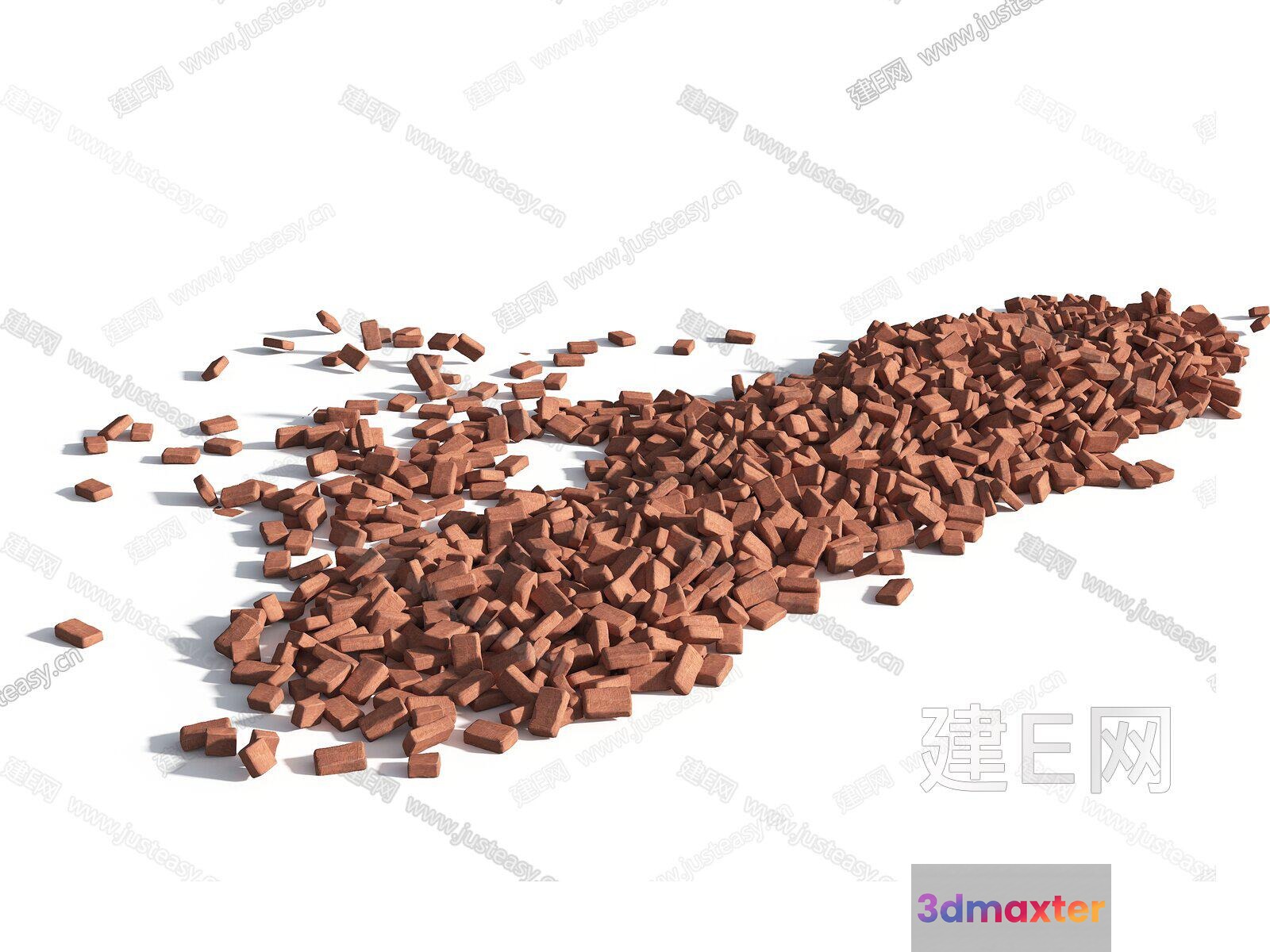 Brown Bricks 3D Model - 12243 - VRAY Render