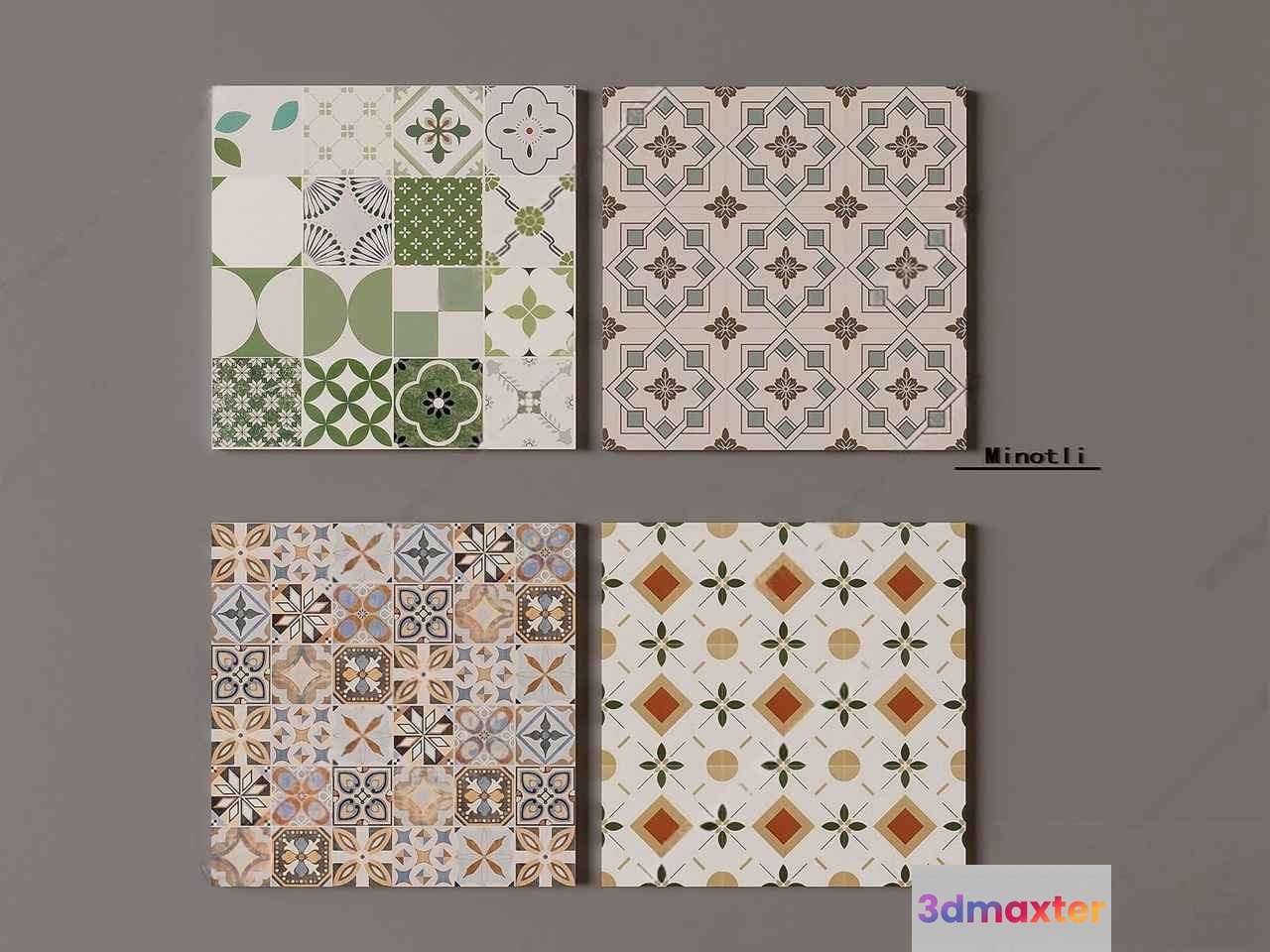 Tiled Wall Coverings 3D Model - 2352 - VRAY Render