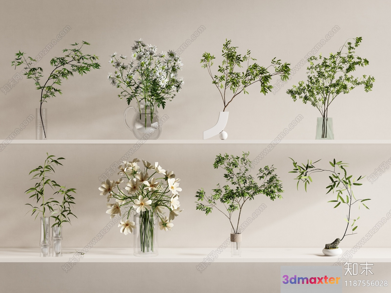 Modern Flower Arrangement 3D Model - 12410 - VRAY Render