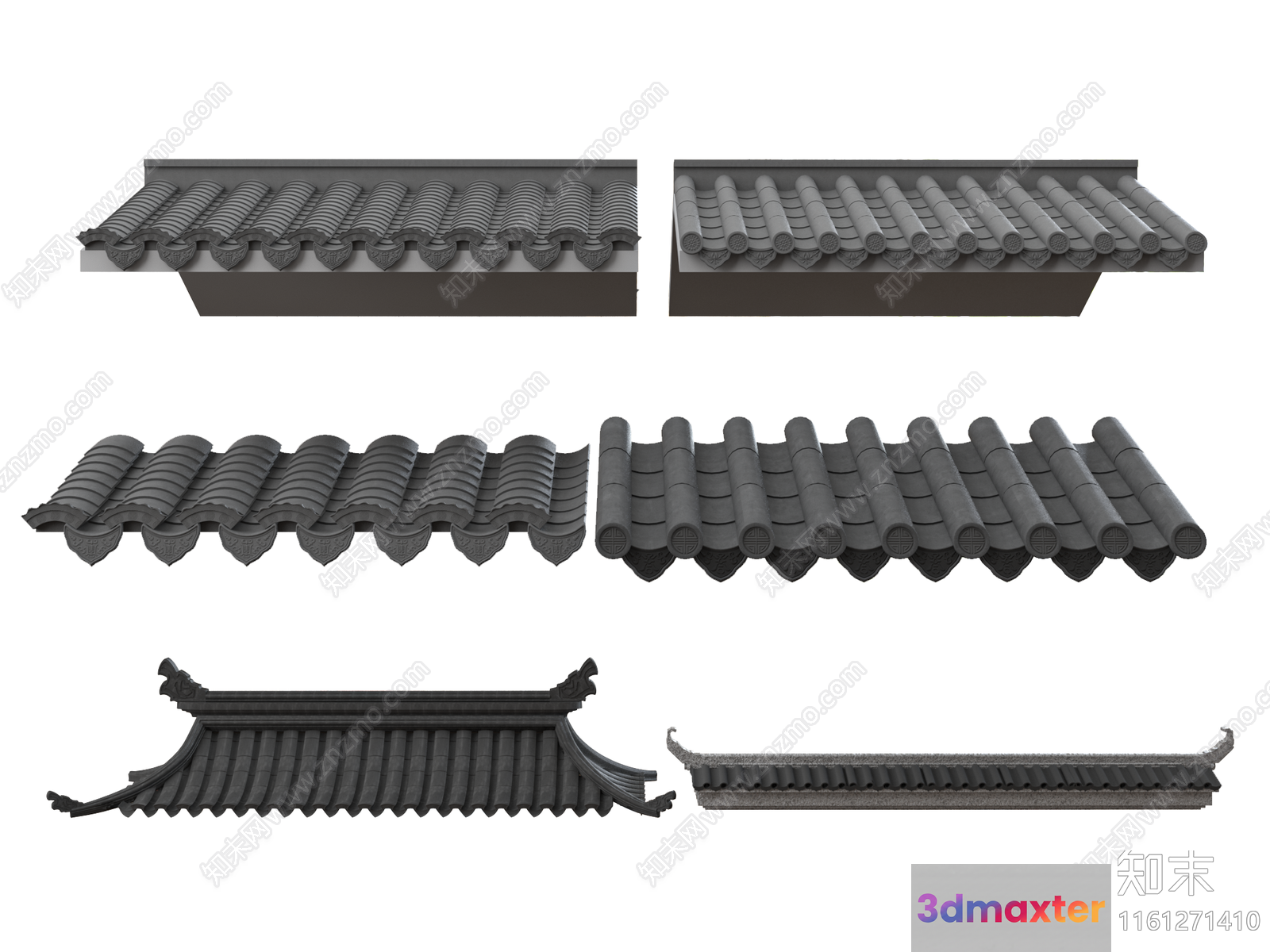 Roofs Of Various Styles 3D Model - 17145 - VRAY Render