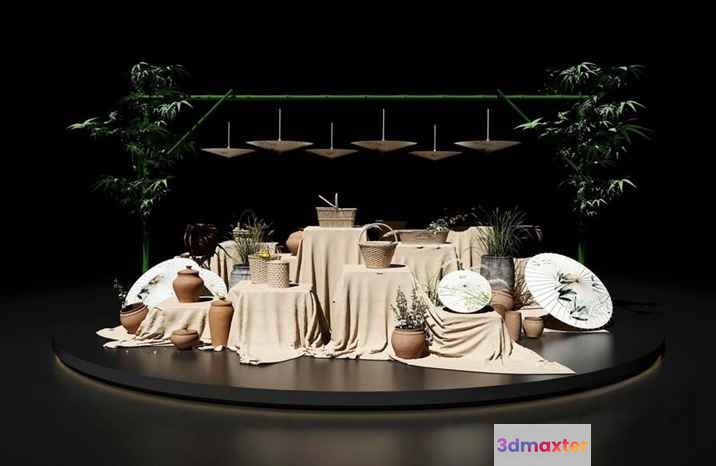 A Stage With Various Decorative Elements 3D Model - 15110 - VRAY Render