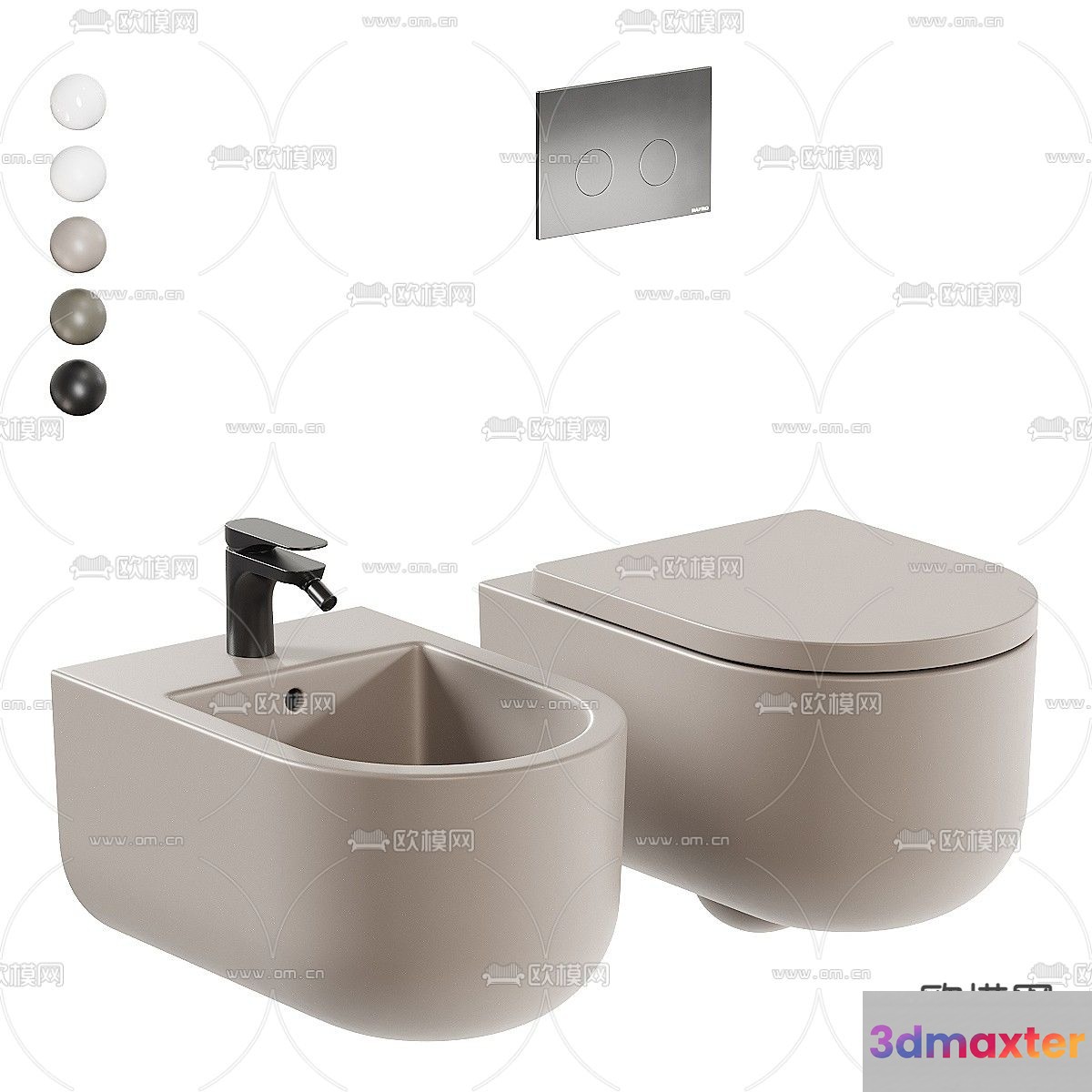 Modern Bathroom Sink And Toilet 3D Model - 16173 - VRAY Render
